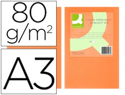 500h papel fotocopiadora Q-Connect A3 80g/m² color naranja intenso